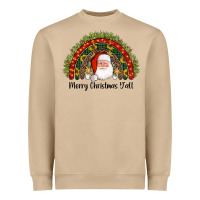 Mushroom merry christmas y'all santa rainbow Heavyweight Sweatshirt - AdoDesignShop