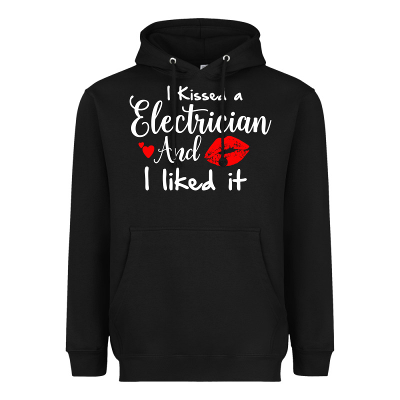 I Kissed An Electrician And I Liked It For Girlfriend Wife Pullover Ho Heavyweight Hoodie by linhVisuals | Teevron