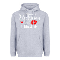 Heather Grey i kissed an electrician and i liked it for girlfriend wife pullover ho Heavyweight Hoodie - linhVisuals