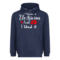Navy i kissed an electrician and i liked it for girlfriend wife pullover ho Heavyweight Hoodie - linhVisuals