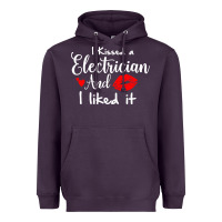 Plum i kissed an electrician and i liked it for girlfriend wife pullover ho Heavyweight Hoodie - linhVisuals