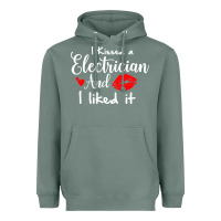 Sage i kissed an electrician and i liked it for girlfriend wife pullover ho Heavyweight Hoodie - linhVisuals