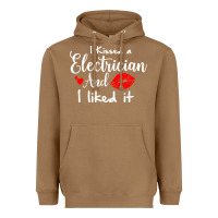 Toasted Coconut i kissed an electrician and i liked it for girlfriend wife pullover ho Heavyweight Hoodie - linhVisuals
