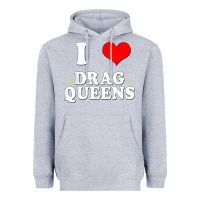 Heather Grey i love drag queens  i heart drag queens t shirt Heavyweight Hoodie - linhVisuals