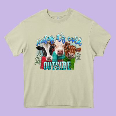 Heifers Its Cold Outside Heavy Core Tee Designed By Cowgirlartshop