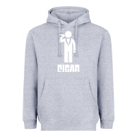 Heather Grey cigar smoker Heavyweight Hoodie - linhVisuals
