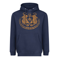 Navy twin tiger sak yant tattoo muay thai thailand martial art tank top Heavyweight Hoodie - linhVisuals