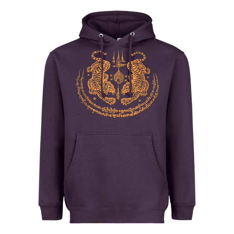 Twin Tiger Sak Yant Tattoo Muay Thai Thailand Martial Art Tank Top Heavyweight Hoodie by linhVisuals | Teevron