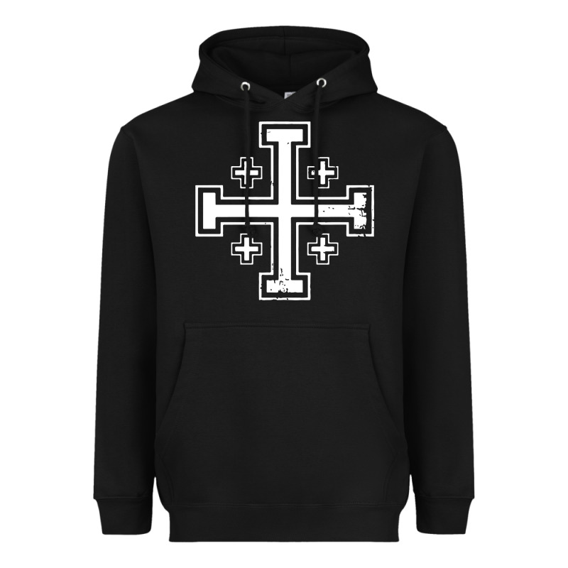 Crusader Cross Of Jerusalem Knights Templa Heavyweight Hoodie by linhVisuals | Teevron