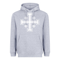 Heather Grey crusader cross of jerusalem knights templa Heavyweight Hoodie - linhVisuals
