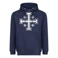 Navy crusader cross of jerusalem knights templa Heavyweight Hoodie - linhVisuals
