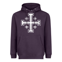 Plum crusader cross of jerusalem knights templa Heavyweight Hoodie - linhVisuals
