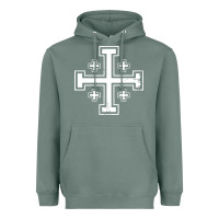 Sage crusader cross of jerusalem knights templa Heavyweight Hoodie - linhVisuals