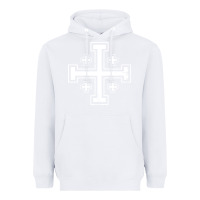 White crusader cross of jerusalem knights templa Heavyweight Hoodie - linhVisuals