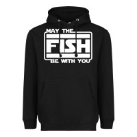 Black May The Fish Be With You Fishing3 Heavyweight Hoodie - linhVisuals