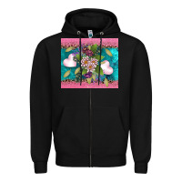 Black v.d flowers and hearts Zipper Hoodie - AdoDesignShop