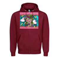 Burgundy v.d flowers and hearts Zipper Hoodie - AdoDesignShop