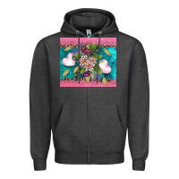 Charcoal Heather v.d flowers and hearts Zipper Hoodie - AdoDesignShop