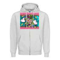 Dove Grey v.d flowers and hearts Zipper Hoodie - AdoDesignShop