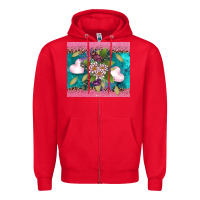 Red v.d flowers and hearts Zipper Hoodie - AdoDesignShop