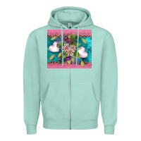 Seafoam v.d flowers and hearts Zipper Hoodie - AdoDesignShop