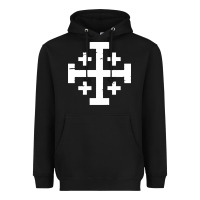 Crusader Cross Of Jerusalem Heavyweight Hoodie | Teevron