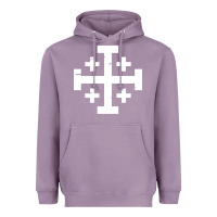 Lavender crusader cross of jerusalem Heavyweight Hoodie - linhVisuals