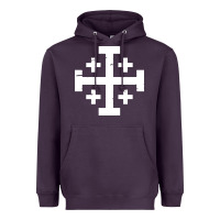Plum crusader cross of jerusalem Heavyweight Hoodie - linhVisuals