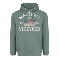 Sage martha's vineyard massachusetts american flag usa vintage pullover hoo Heavyweight Hoodie - linhVisuals