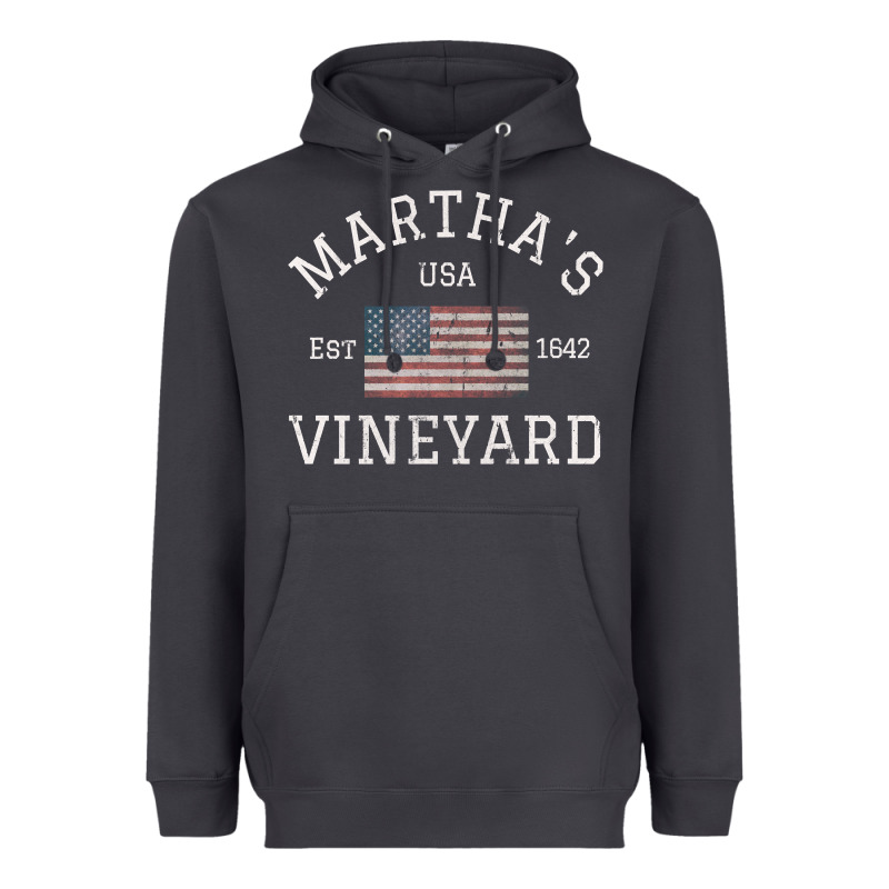Martha's Vineyard Massachusetts American Flag Usa Vintage Pullover Hoo Heavyweight Hoodie by linhVisuals | Teevron