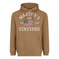 Toasted Coconut martha's vineyard massachusetts american flag usa vintage pullover hoo Heavyweight Hoodie - linhVisuals