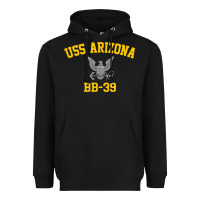 Black uss arizona bb 39 battleship t shirt Heavyweight Hoodie - linhVisuals