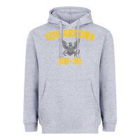 Heather Grey uss arizona bb 39 battleship t shirt Heavyweight Hoodie - linhVisuals