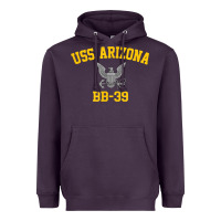 Plum uss arizona bb 39 battleship t shirt Heavyweight Hoodie - linhVisuals