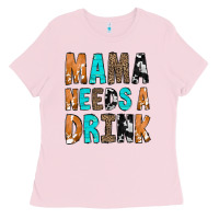 Bubblegum Pink Mama Needs a Drink Ladies Tee - CowCowDesign