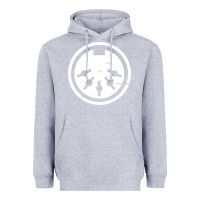 Heather Grey distressed midi plug synthesizer Heavyweight Hoodie - linhVisuals