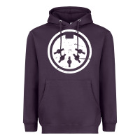 Plum distressed midi plug synthesizer Heavyweight Hoodie - linhVisuals