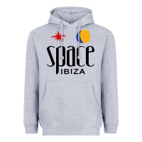 Heather Grey Space Ibiza Heavyweight Hoodie - linhVisuals