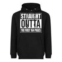 Black Straight Outta The First 164 Pages Heavyweight Hoodie - linhVisuals