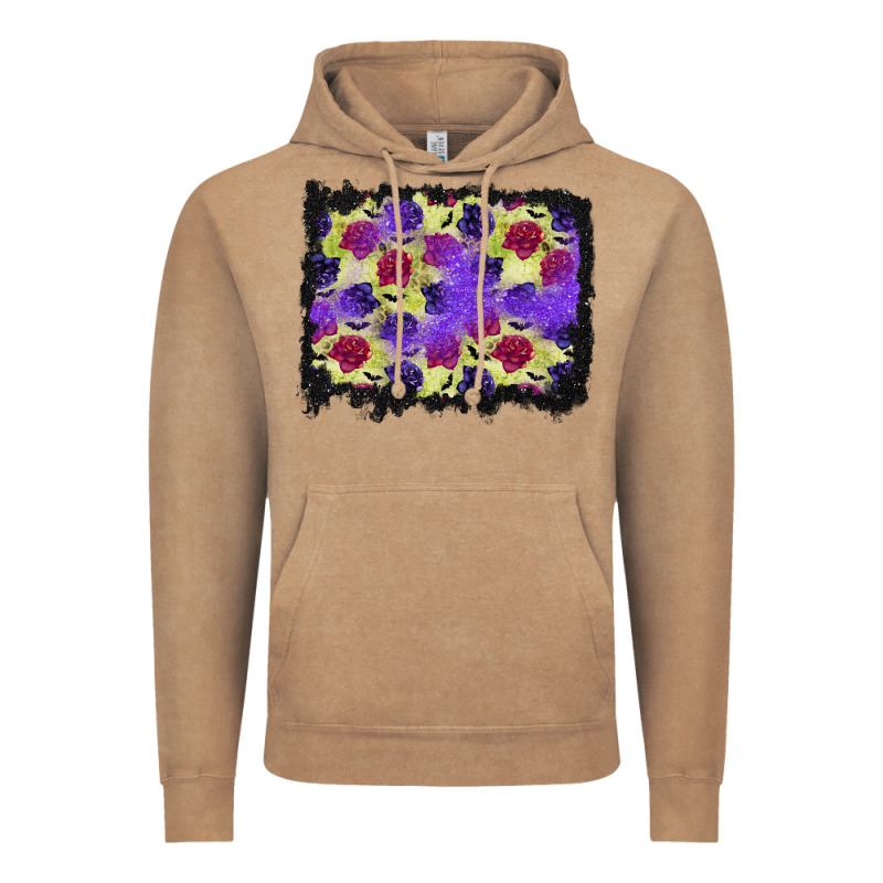Halloween Bat And Roses Background Vintage Hoodie by BundleAndBundleShop | Teevron