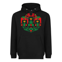Black swedish dala horse folk art t shirt Heavyweight Hoodie - linhVisuals
