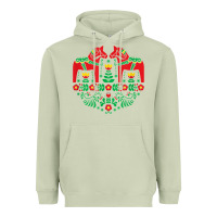 Matcha swedish dala horse folk art t shirt Heavyweight Hoodie - linhVisuals
