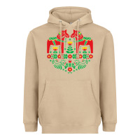 Mushroom swedish dala horse folk art t shirt Heavyweight Hoodie - linhVisuals