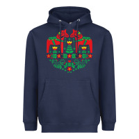 Navy swedish dala horse folk art t shirt Heavyweight Hoodie - linhVisuals