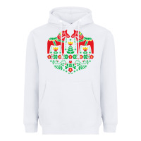 White swedish dala horse folk art t shirt Heavyweight Hoodie - linhVisuals