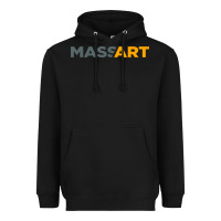 Black Massachusetts College of Art and Design Heavyweight Hoodie - linhVisuals