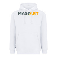 White Massachusetts College of Art and Design Heavyweight Hoodie - linhVisuals