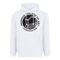 White Memphis College of Art Heavyweight Hoodie - linhVisuals