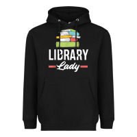 Black womens funny library lady librarian library assistant t shirt Heavyweight Hoodie - linhVisuals