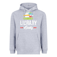 Heather Grey womens funny library lady librarian library assistant t shirt Heavyweight Hoodie - linhVisuals
